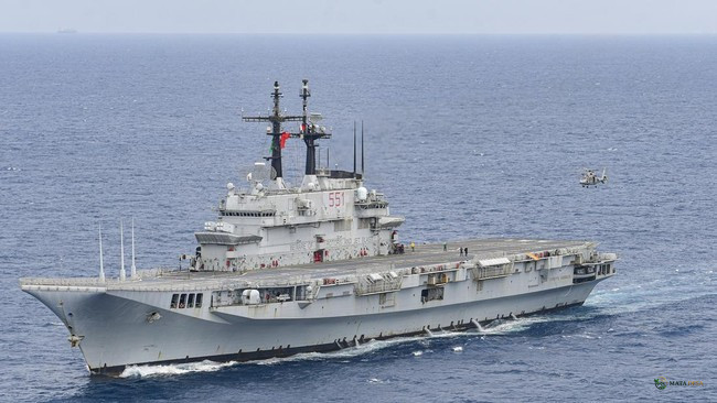 Kapal Induk Hibah Italia Giuseppe Garibaldi Tiba di Tanjung Priok untuk Operasi Bencana dan Kemanusiaan